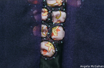 Grapes, Textile Art Piece by Angela McGahan